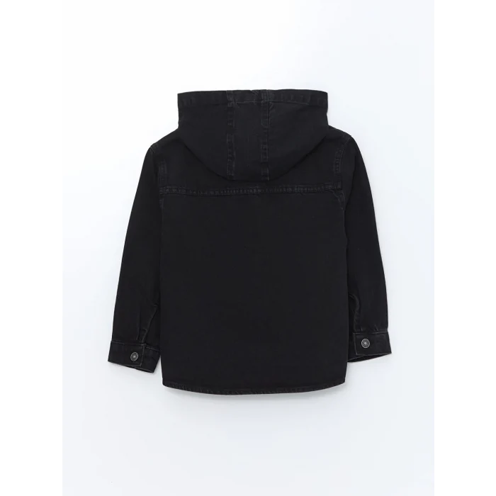 LCW Kids Siyah Kapüşonlu Erkek Çocuk Jean Ceket