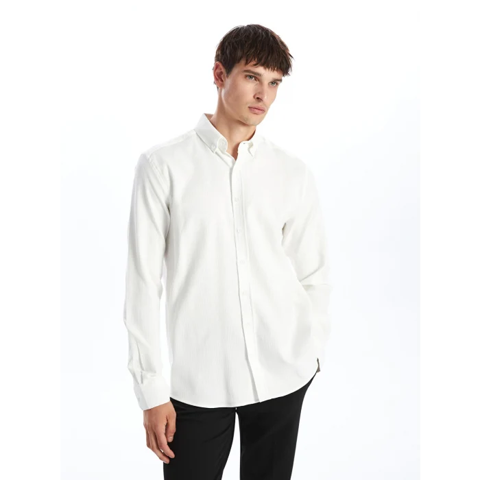 SOUTHBLUE Beyaz Regular Fit Uzun Kollu Poplin Erkek Gömlek