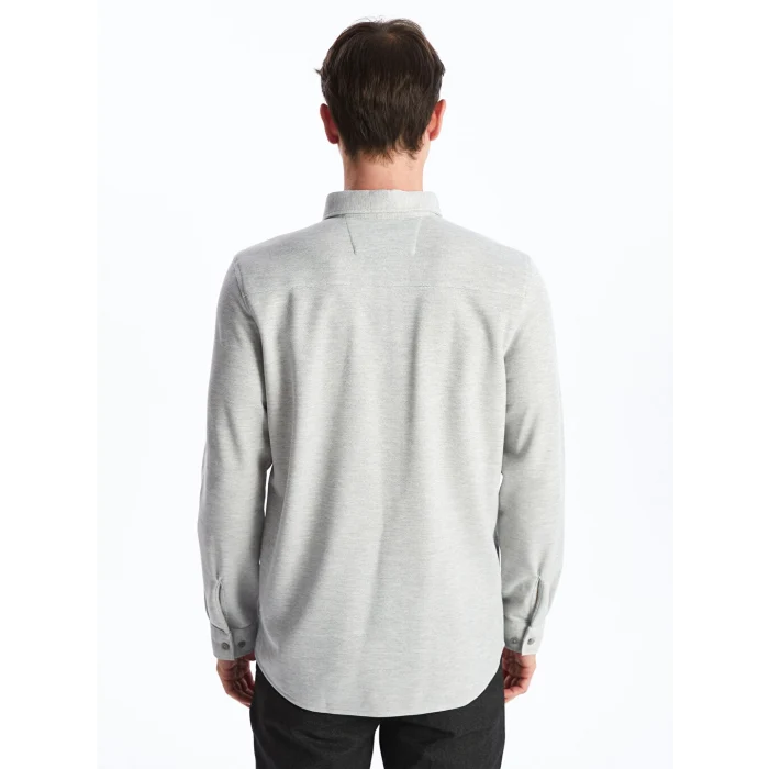 SOUTHBLUE Gri Slim Fit Uzun Kollu Erkek Gömlek