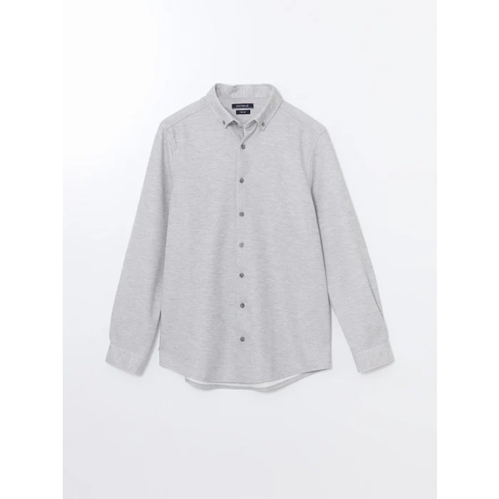 SOUTHBLUE Gri Slim Fit Uzun Kollu Erkek Gömlek