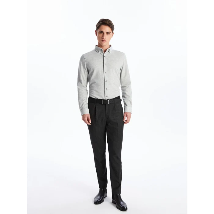 SOUTHBLUE Gri Slim Fit Uzun Kollu Erkek Gömlek