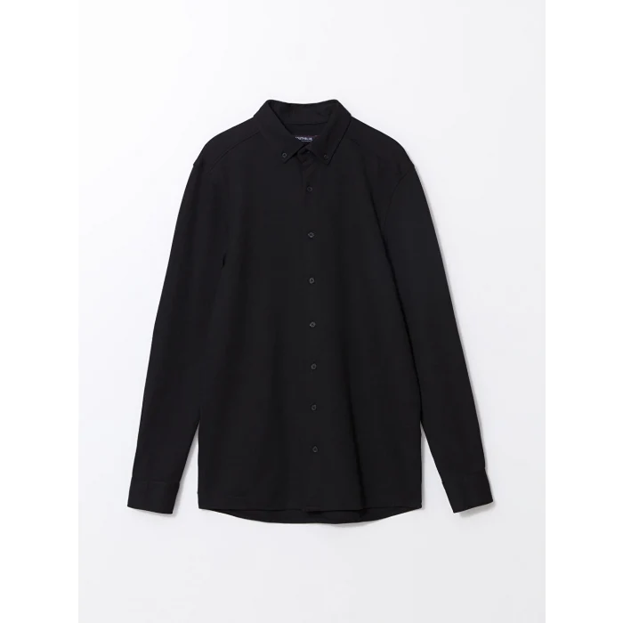 SOUTHBLUE Siyah Slim Fit Uzun Kollu Erkek Gömlek