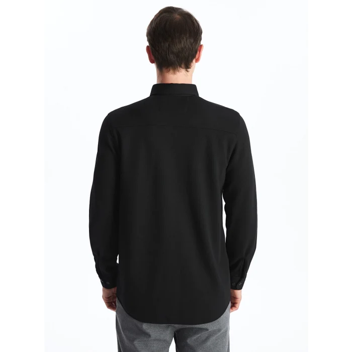 SOUTHBLUE Siyah Slim Fit Uzun Kollu Erkek Gömlek