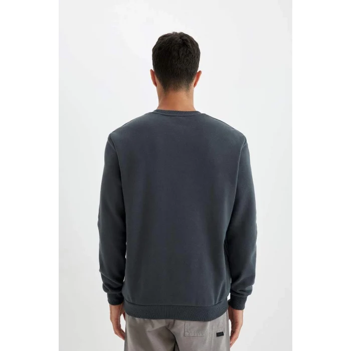 T3777 Regular Fit Bisiklet Yaka Basic Düz Sweatshirt