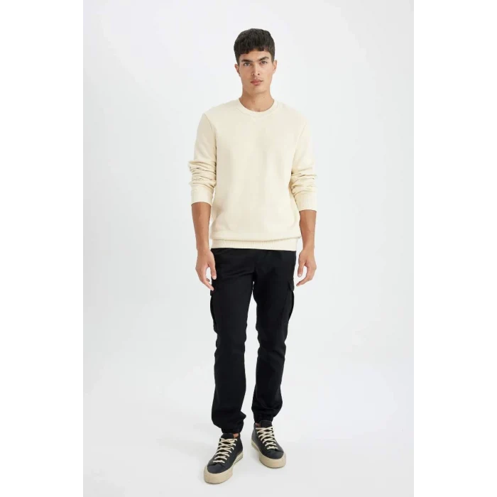 T3777 Regular Fit Bisiklet Yaka Basic Düz Sweatshirt