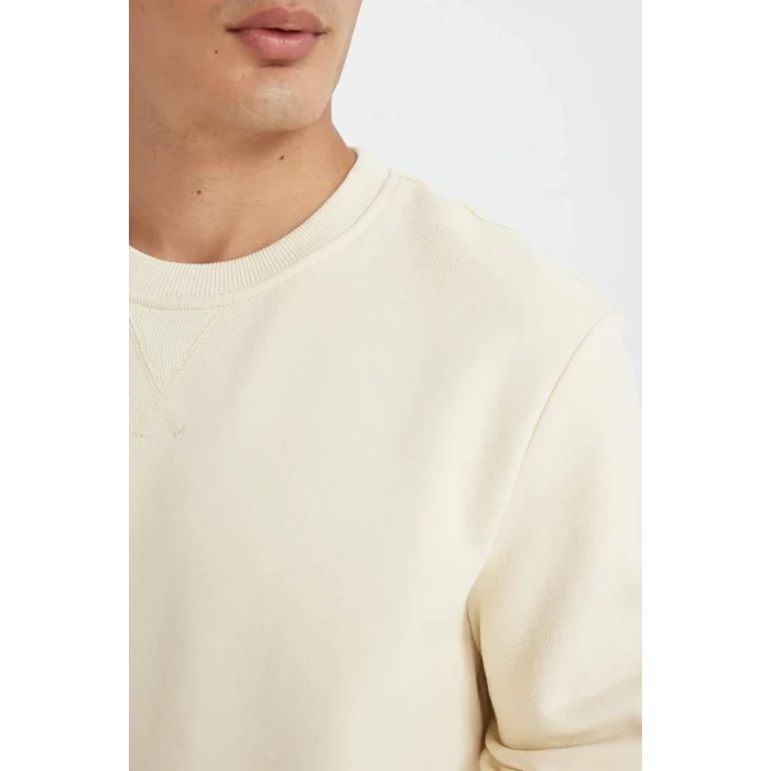 T3777 Regular Fit Bisiklet Yaka Basic Düz Sweatshirt