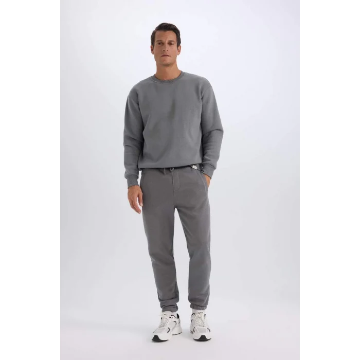 T5139 Oversize Geniş Kalıp Bisiklet Yaka Kalın Kumaş Basic Düz Sweatshirt