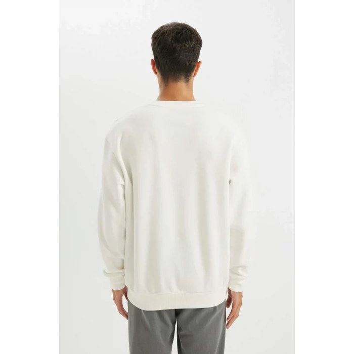 T5139 Oversize Geniş Kalıp Bisiklet Yaka Kalın Kumaş Basic Düz Sweatshirt