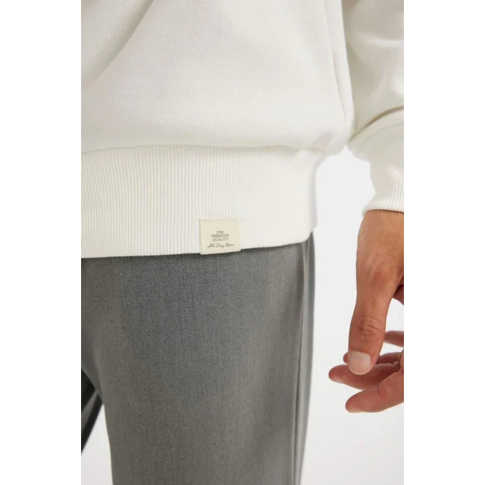 T5139 Oversize Geniş Kalıp Bisiklet Yaka Kalın Kumaş Basic Düz Sweatshirt