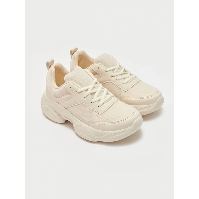 LCW STEPS Ekru Bağcıklı Kadın Spor Ayakkabı