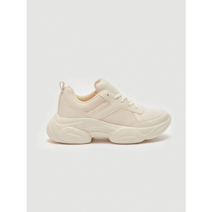 LCW STEPS Ekru Bağcıklı Kadın Spor Ayakkabı