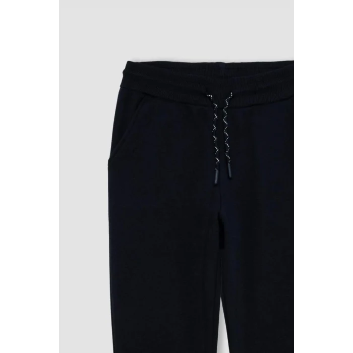 W0773 Lacivert Beli Paçası Lastikli Cepli Jogger Okul Eşofman Altı