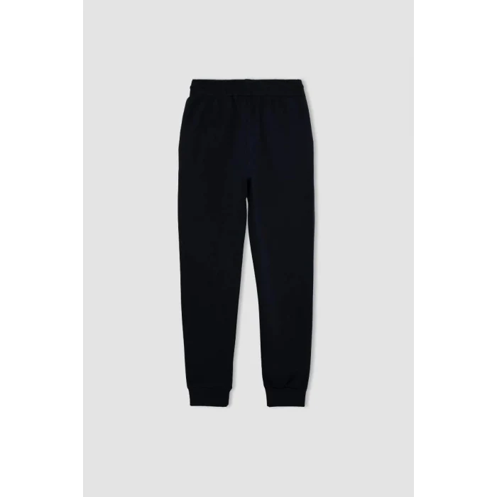 W0773 Lacivert Beli Paçası Lastikli Cepli Jogger Okul Eşofman Altı