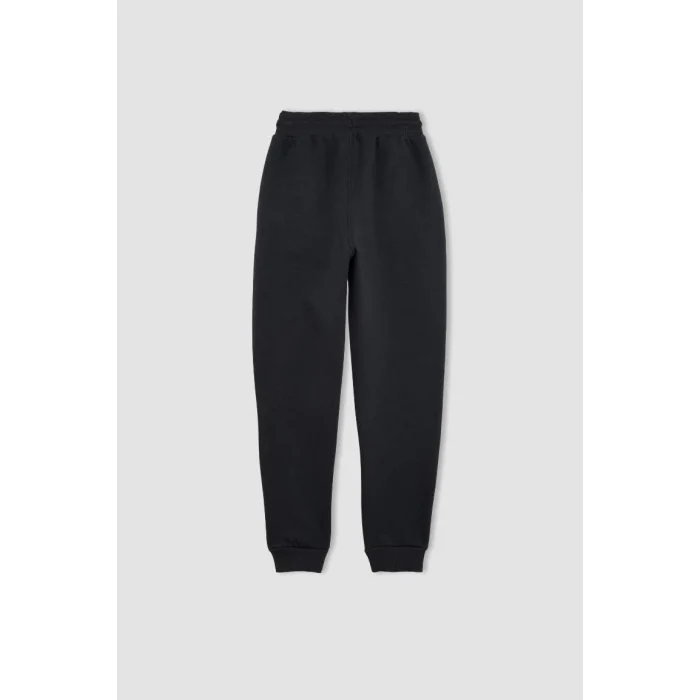 W0773 Antrasit Beli Paçası Lastikli Cepli Jogger Okul Eşofman Altı