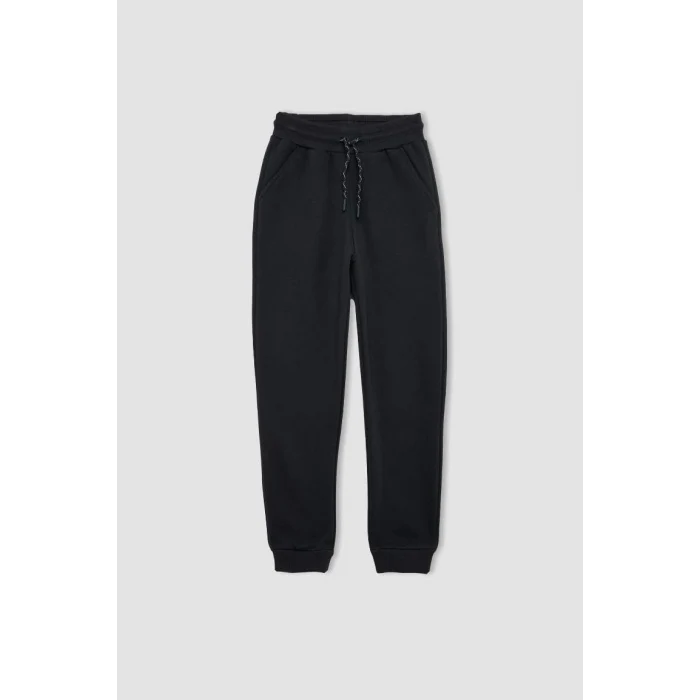 W0773 Antrasit Beli Paçası Lastikli Cepli Jogger Okul Eşofman Altı