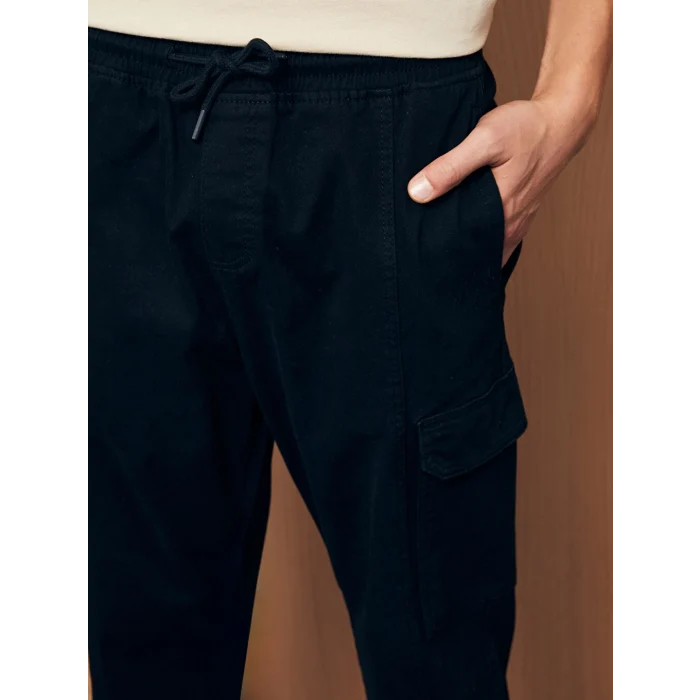 XSIDE Siyah Standart Kalıp Erkek Kargo Pantolon