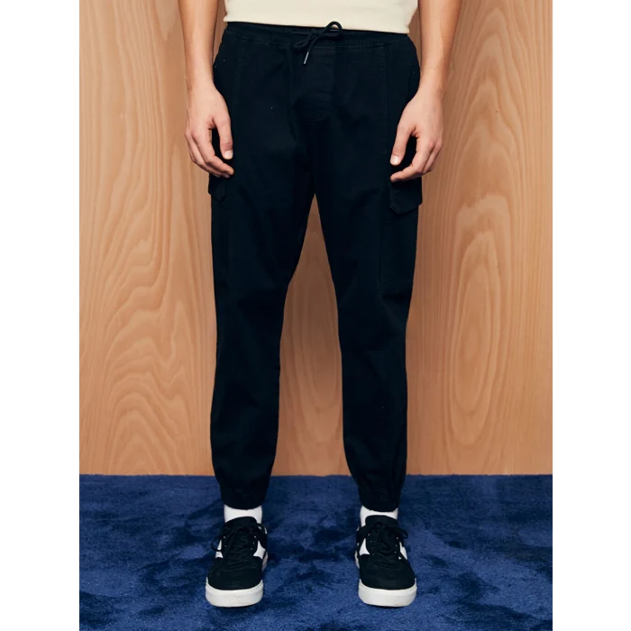XSIDE Siyah Standart Kalıp Erkek Kargo Pantolon