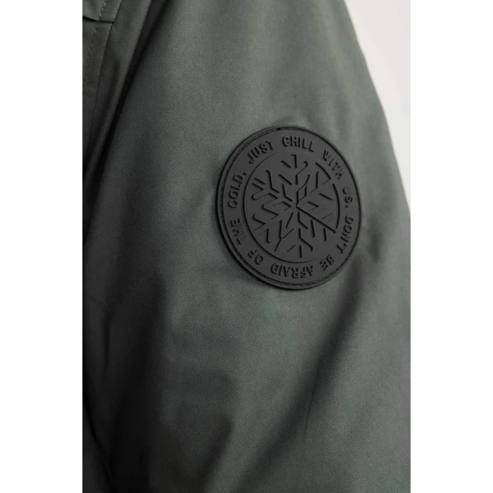 X3983 Regular Fit Kapüşonlu Suni Kürklü Mont