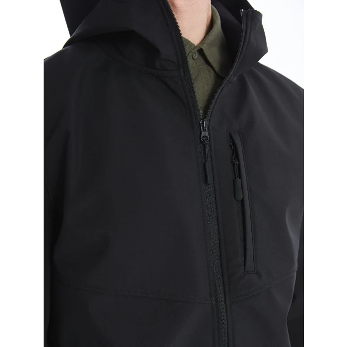 LC Waikiki XSIDE Siyah Standart Kalıp Kapüşonlu Erkek Mont