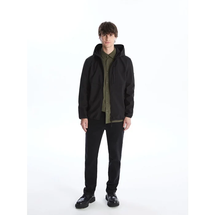 LC Waikiki XSIDE Siyah Standart Kalıp Kapüşonlu Erkek Mont