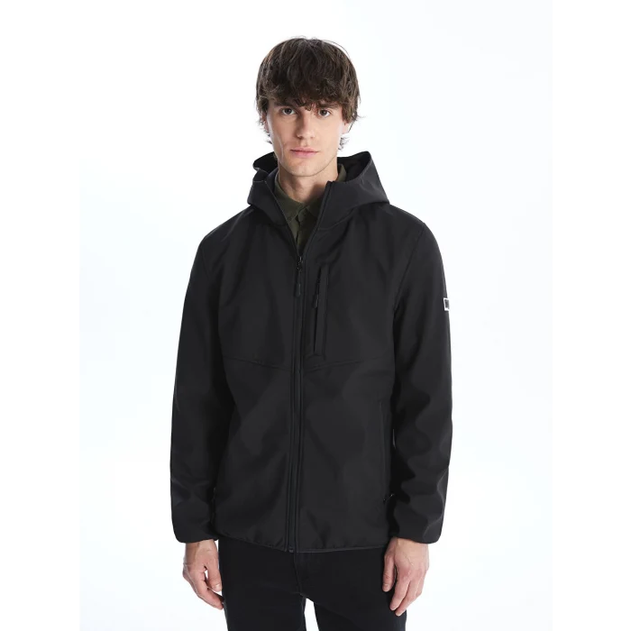 LC Waikiki XSIDE Siyah Standart Kalıp Kapüşonlu Erkek Mont