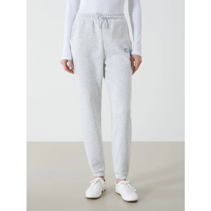 XSIDE ACTIVE Gri Baskılı Kadın Kalın Jogger Spor Eşofman Altı