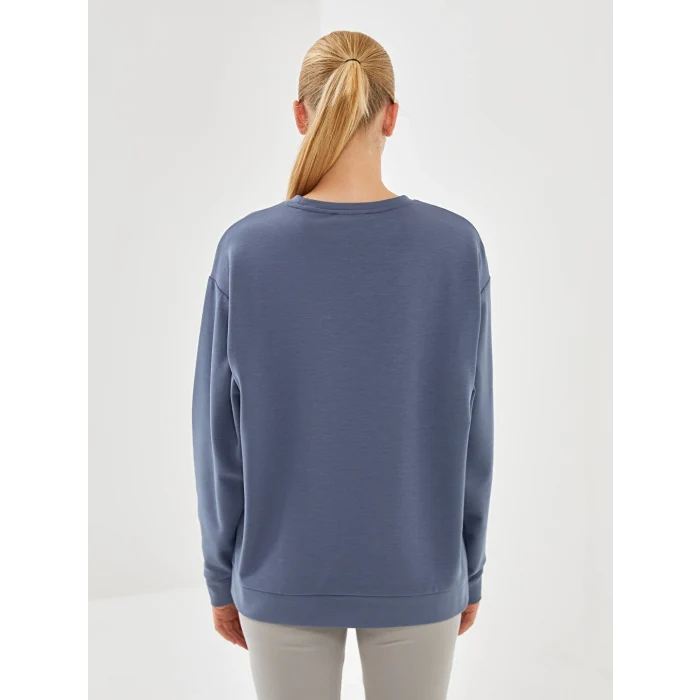 XSIDE ACTIVE İndigo Bisiklet Yaka Oversize Kadın Sweatshirt