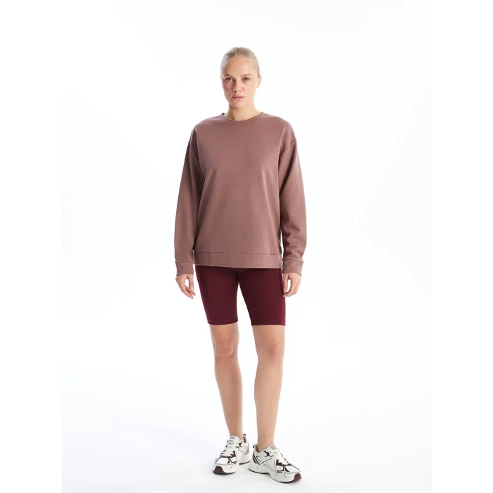 XSIDE ACTIVE Pembe Bisiklet Yaka Oversize Kadın Sweatshirt