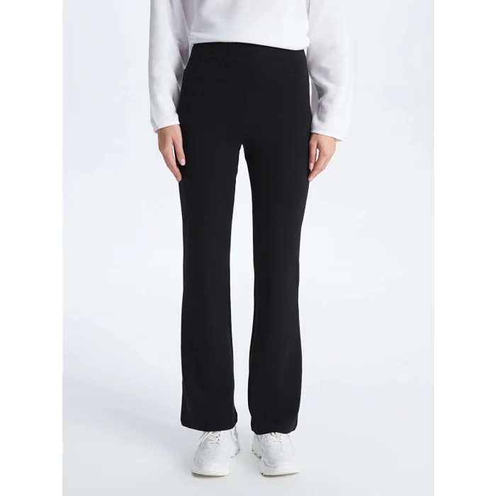 XSIDE ACTIVE Siyah Beli Lastikli İspanyol Paça Kadın Tayt Pantolon
