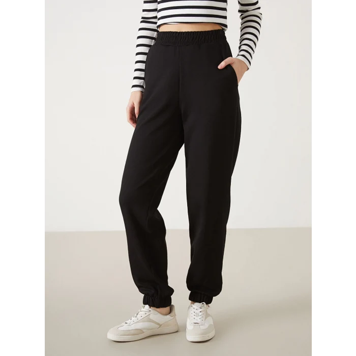 XSIDE ACTIVE Siyah Beli Lastikli Kadın Spor Eşofman Altı