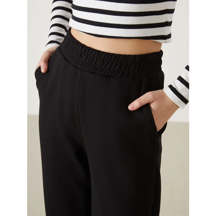 XSIDE ACTIVE Siyah Beli Lastikli Kadın Spor Eşofman Altı