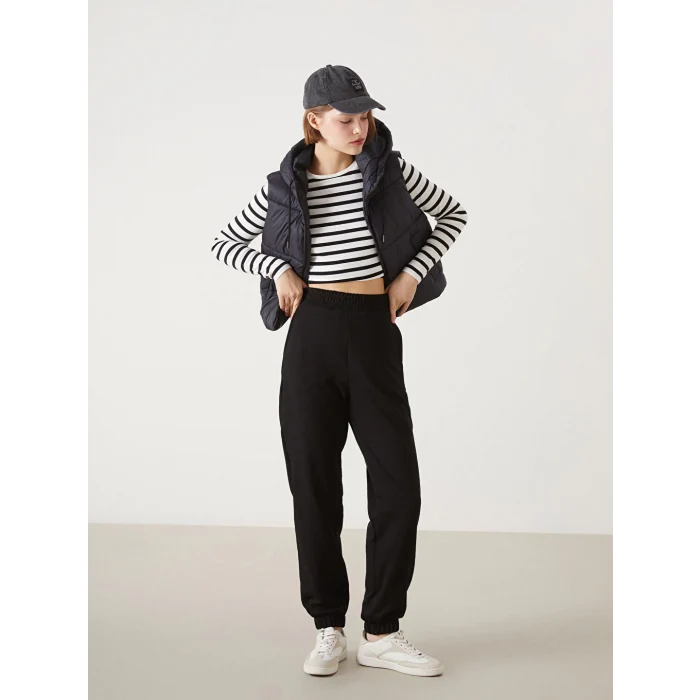 XSIDE ACTIVE Siyah Beli Lastikli Kadın Spor Eşofman Altı