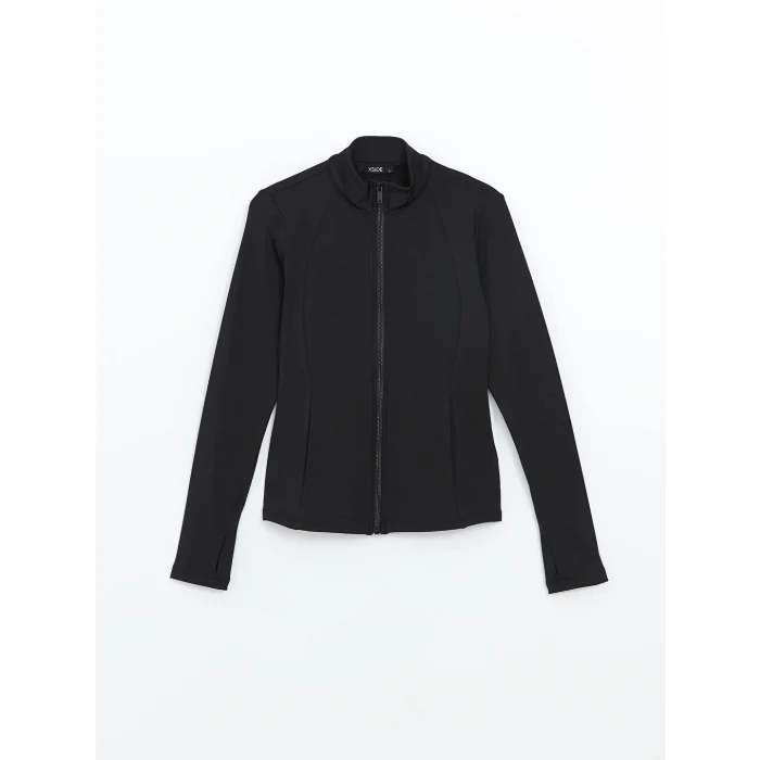 XSIDE ACTIVE Siyah Dik Yaka Kadın Fermuarlı Sweatshirt