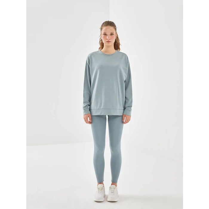 XSIDE ACTIVE Yeşil Bisiklet Yaka Oversize Kadın Sweatshirt