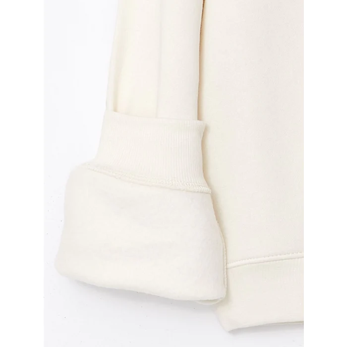 XSIDE Bej Bisiklet Yaka Baskılı Kadın Sweatshirt