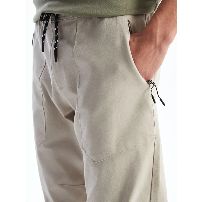 XSIDE Bej Standart Kalıp Gabardin Erkek Jogger Pantolon