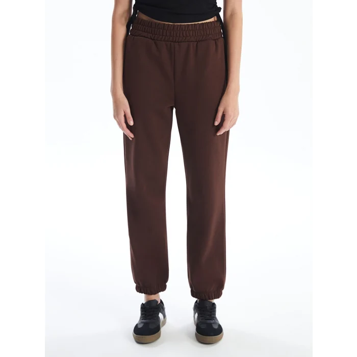 XSIDE Kahverengi Beli Lastikli Kadın Kalın Jogger Eşofman Altı