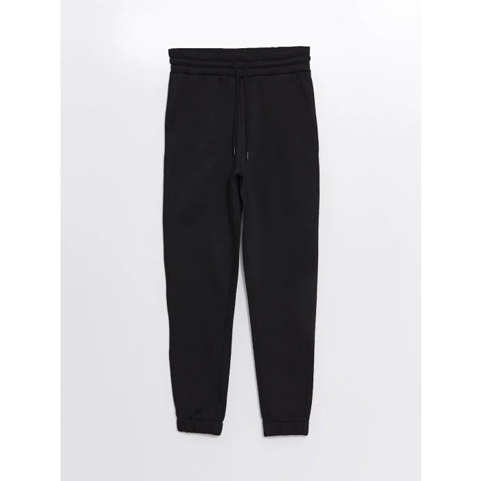 XSIDE Siyah Beli Lastikli Jogger Kadın Kalın Eşofman Altı