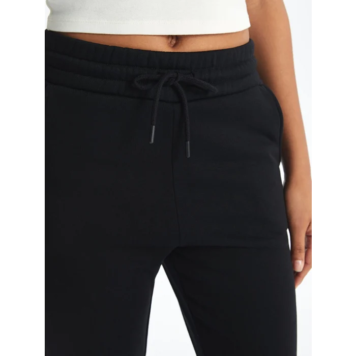 XSIDE Siyah Beli Lastikli Jogger Kadın Kalın Eşofman Altı