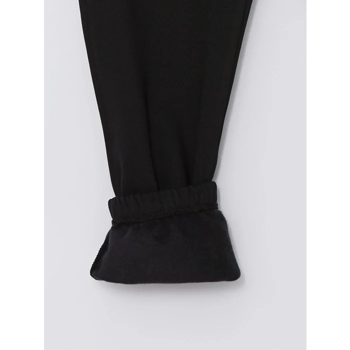 XSIDE Siyah Beli Lastikli Kadın Kalın Jogger Eşofman Altı