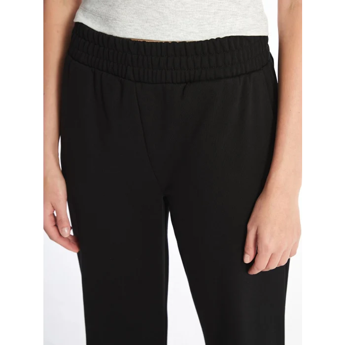 XSIDE Siyah Beli Lastikli Kadın Kalın Jogger Eşofman Altı