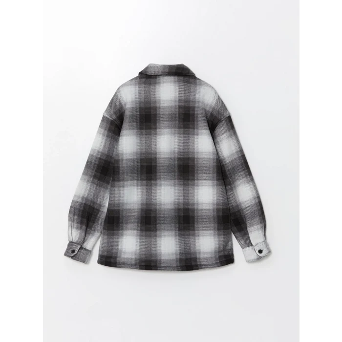 XSIDE Siyah Rahat Kalıp Uzun Kollu Ekose Erkek Gömlek Ceket