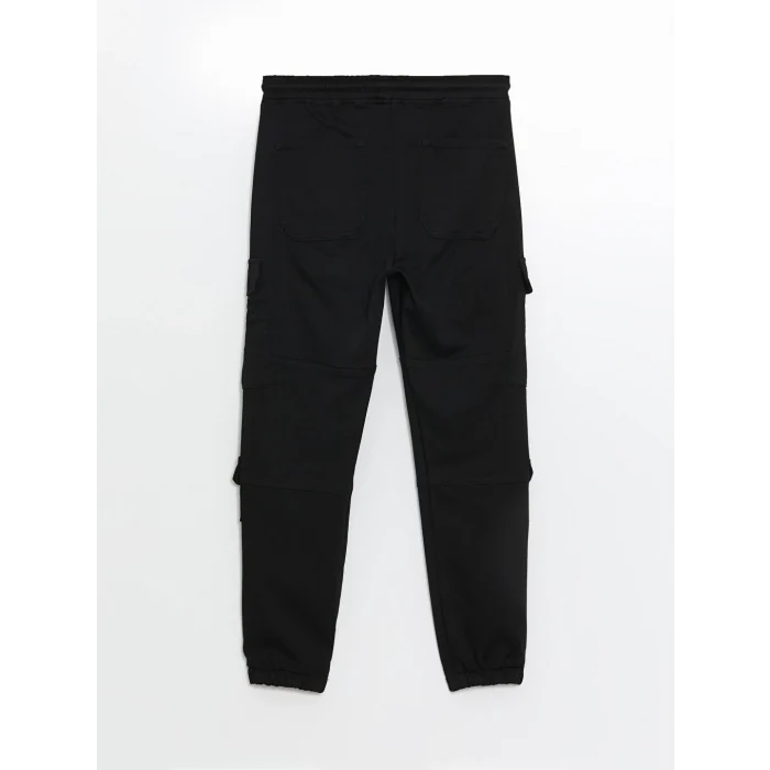 XSIDE Siyah Slim Fit Gabardin Erkek Kargo Pantolon