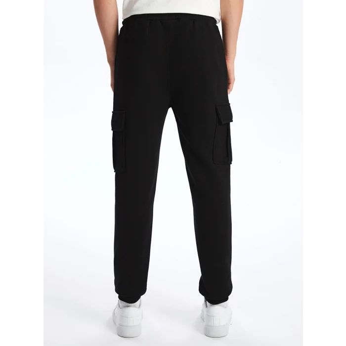 XSIDE Siyah Standart Kalıp Erkek Kalın Jogger Eşofman Altı