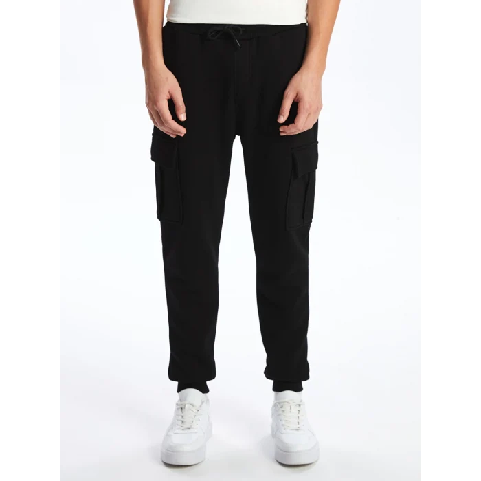 XSIDE Siyah Standart Kalıp Erkek Kalın Jogger Eşofman Altı