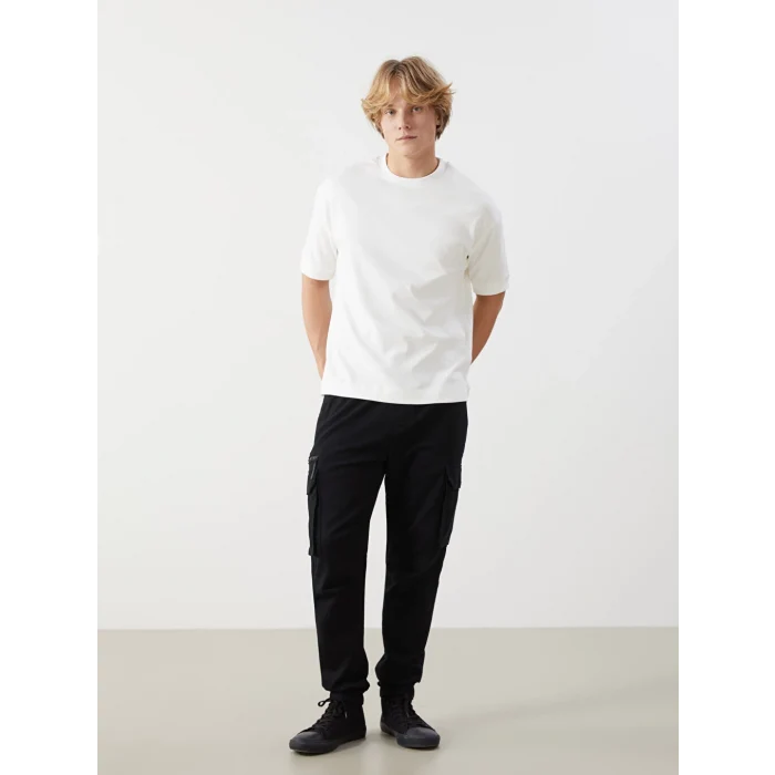 XSIDE Siyah Standart Kalıp Erkek Kargo Pantolon