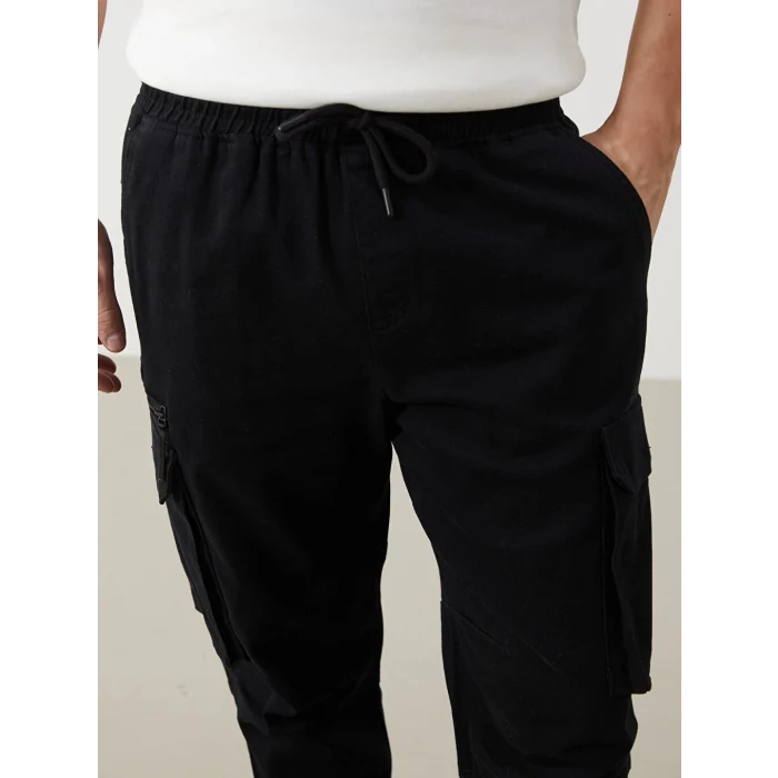 XSIDE Siyah Standart Kalıp Erkek Kargo Pantolon