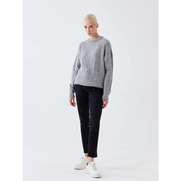 XSIDE Siyah Yüksek Bel Slim Mom Kadın Jean Pantolon