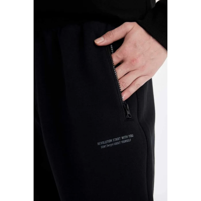 Y5511 Regular Fit Normal Kesim Fermuar Cepli Lastikli Paça Eşofman Altı