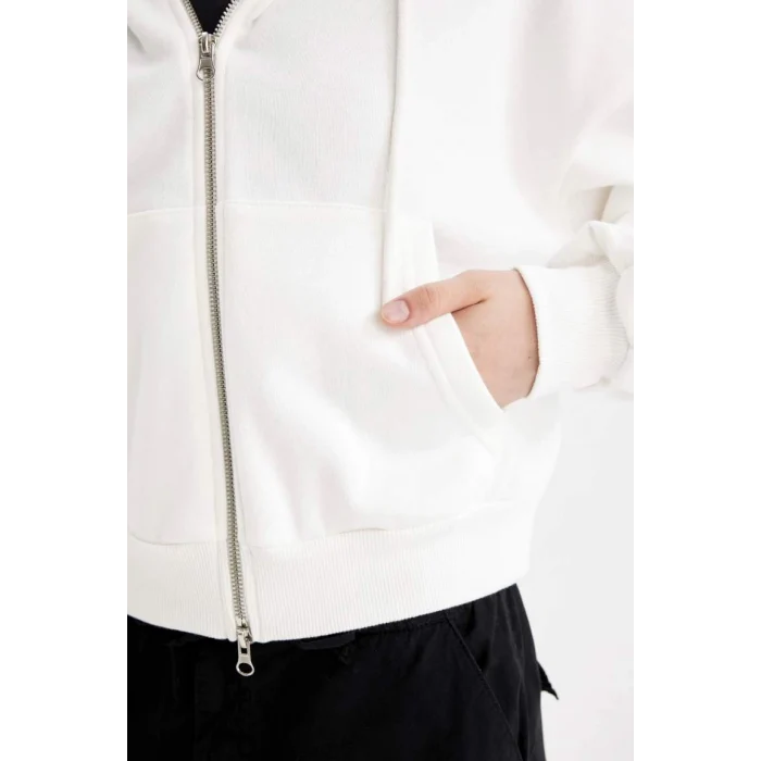 Z7069 Coool Kapüşonlu Fermuarlı Sweatshirt